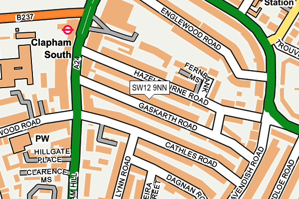 SW12 9NN map - OS OpenMap – Local (Ordnance Survey)