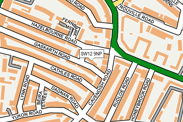 SW12 9NP map - OS OpenMap – Local (Ordnance Survey)