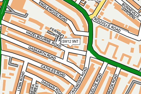 SW12 9NT map - OS OpenMap – Local (Ordnance Survey)