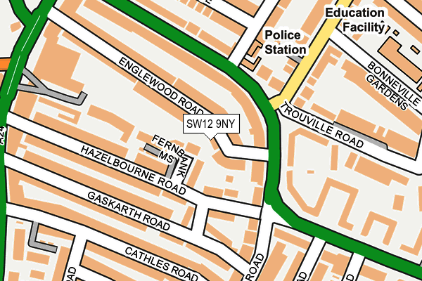 SW12 9NY map - OS OpenMap – Local (Ordnance Survey)