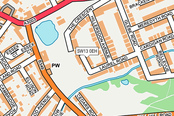 SW13 0EH map - OS OpenMap – Local (Ordnance Survey)