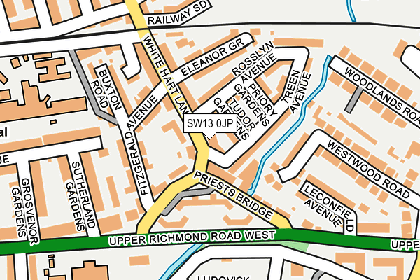 SW13 0JP map - OS OpenMap – Local (Ordnance Survey)
