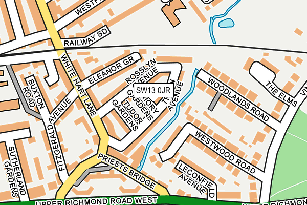 SW13 0JR map - OS OpenMap – Local (Ordnance Survey)