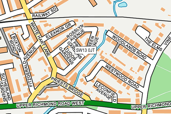 SW13 0JT map - OS OpenMap – Local (Ordnance Survey)