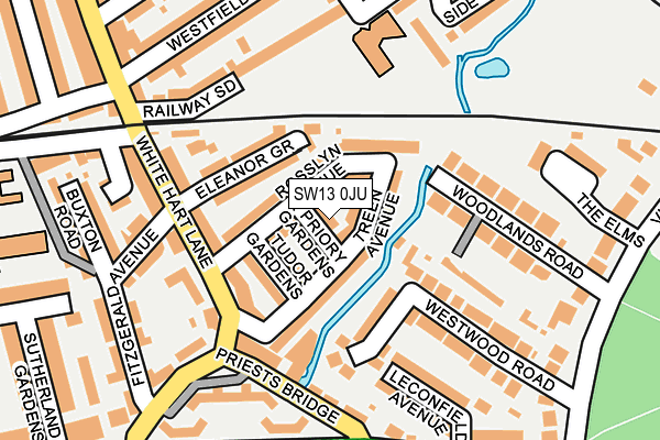 SW13 0JU map - OS OpenMap – Local (Ordnance Survey)
