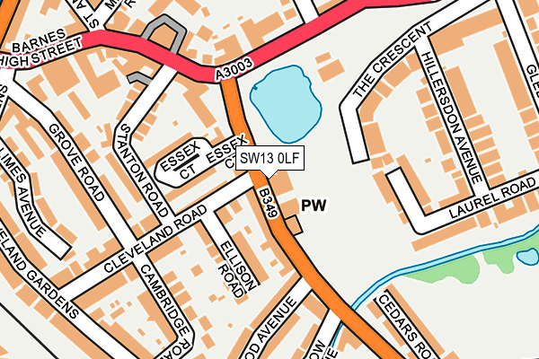 SW13 0LF map - OS OpenMap – Local (Ordnance Survey)