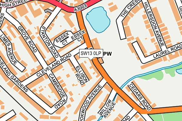 SW13 0LP map - OS OpenMap – Local (Ordnance Survey)