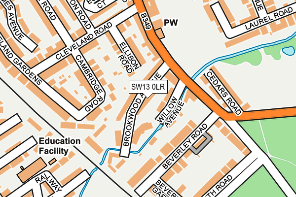 SW13 0LR map - OS OpenMap – Local (Ordnance Survey)