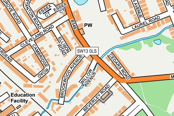SW13 0LS map - OS OpenMap – Local (Ordnance Survey)