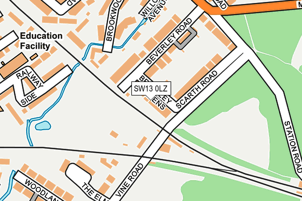 SW13 0LZ map - OS OpenMap – Local (Ordnance Survey)