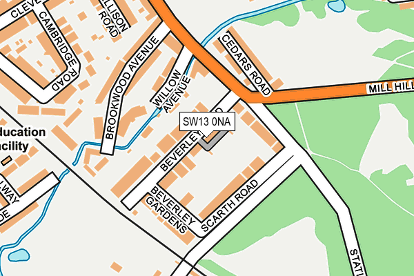 SW13 0NA map - OS OpenMap – Local (Ordnance Survey)