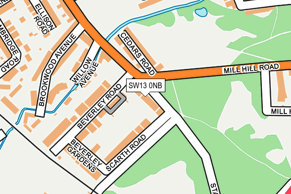SW13 0NB map - OS OpenMap – Local (Ordnance Survey)