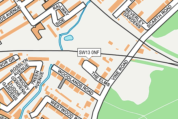 Map of ELMS (BARNES) MANAGEMENT ASSOCIATION LIMITED(THE) at local scale