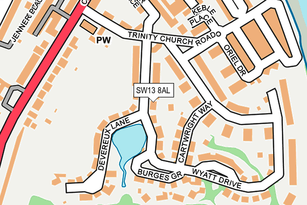 SW13 8AL map - OS OpenMap – Local (Ordnance Survey)