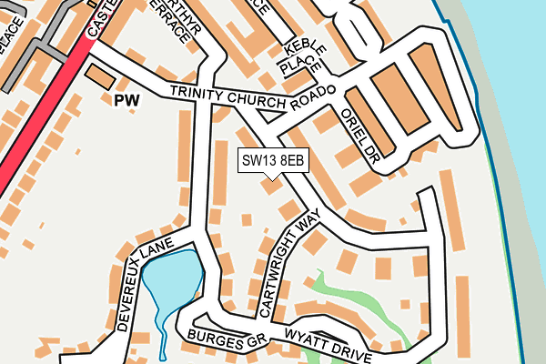 SW13 8EB map - OS OpenMap – Local (Ordnance Survey)