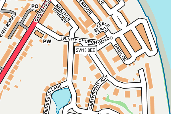 SW13 8EE map - OS OpenMap – Local (Ordnance Survey)