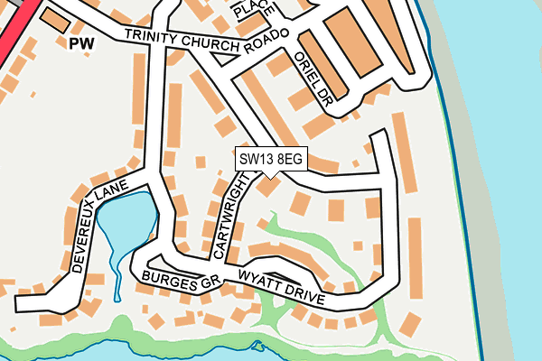 SW13 8EG map - OS OpenMap – Local (Ordnance Survey)