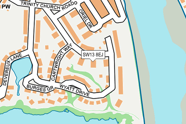 SW13 8EJ map - OS OpenMap – Local (Ordnance Survey)