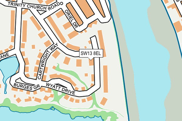 SW13 8EL map - OS OpenMap – Local (Ordnance Survey)