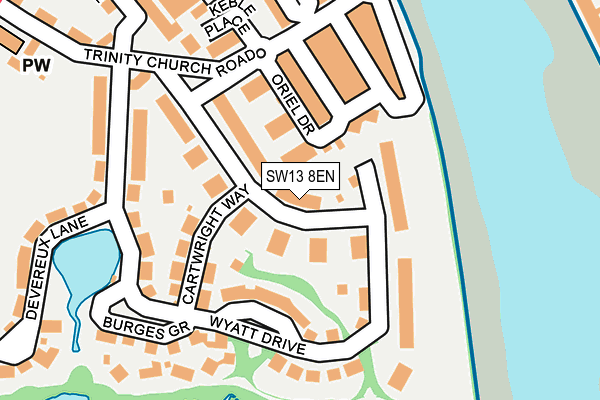 SW13 8EN map - OS OpenMap – Local (Ordnance Survey)