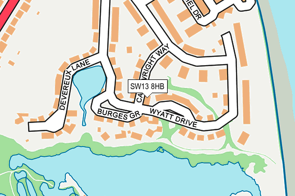 SW13 8HB map - OS OpenMap – Local (Ordnance Survey)