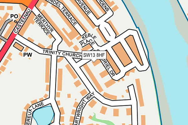 SW13 8HF map - OS OpenMap – Local (Ordnance Survey)