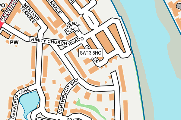 SW13 8HG map - OS OpenMap – Local (Ordnance Survey)