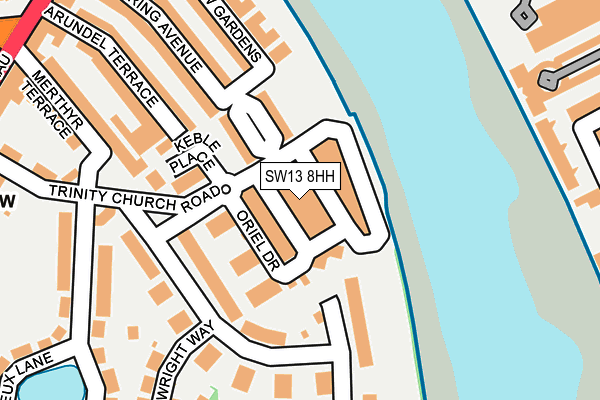 SW13 8HH map - OS OpenMap – Local (Ordnance Survey)