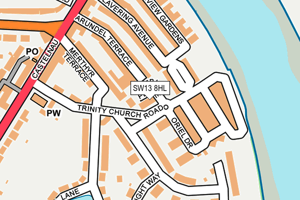 SW13 8HL map - OS OpenMap – Local (Ordnance Survey)