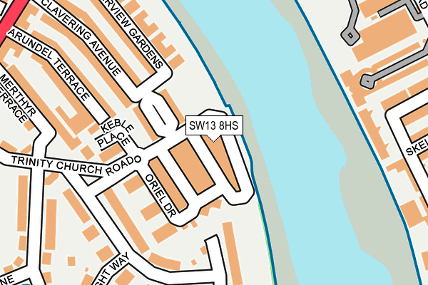 SW13 8HS map - OS OpenMap – Local (Ordnance Survey)
