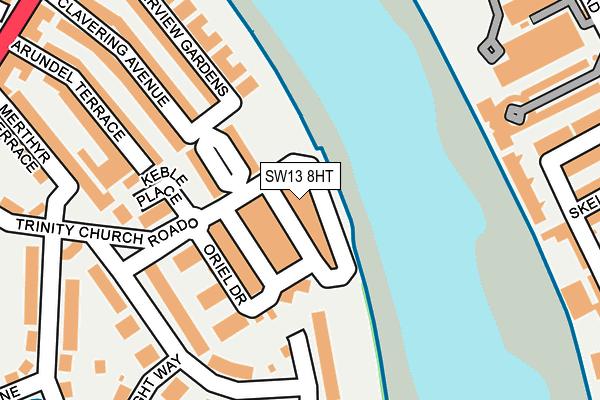 SW13 8HT map - OS OpenMap – Local (Ordnance Survey)