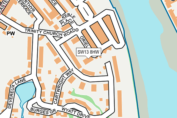 SW13 8HW map - OS OpenMap – Local (Ordnance Survey)