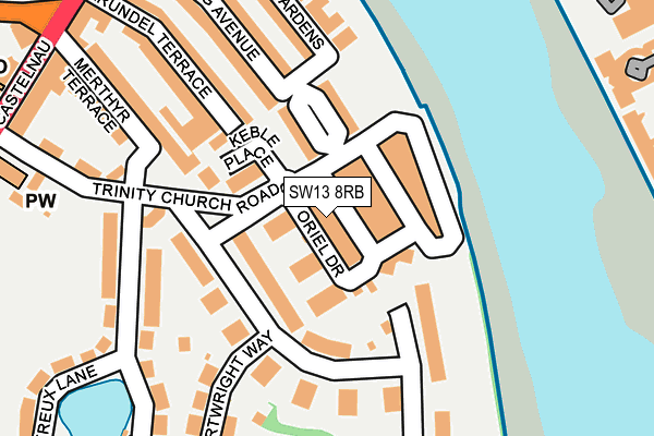SW13 8RB map - OS OpenMap – Local (Ordnance Survey)