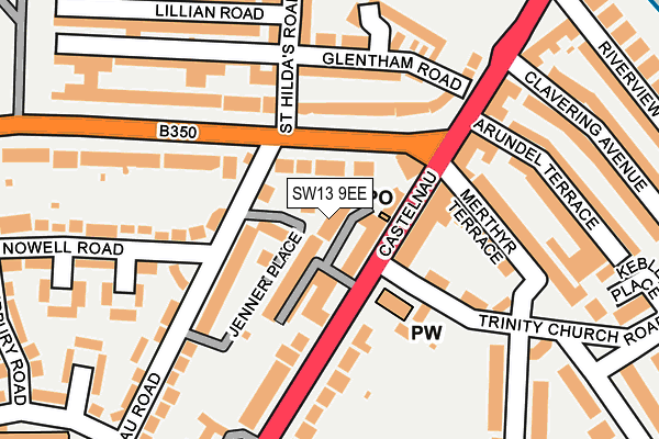 SW13 9EE map - OS OpenMap – Local (Ordnance Survey)