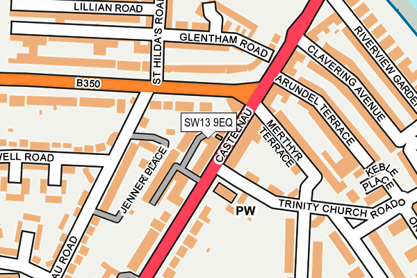 SW13 9EQ map - OS OpenMap – Local (Ordnance Survey)