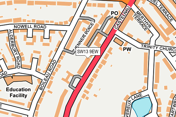 SW13 9EW map - OS OpenMap – Local (Ordnance Survey)