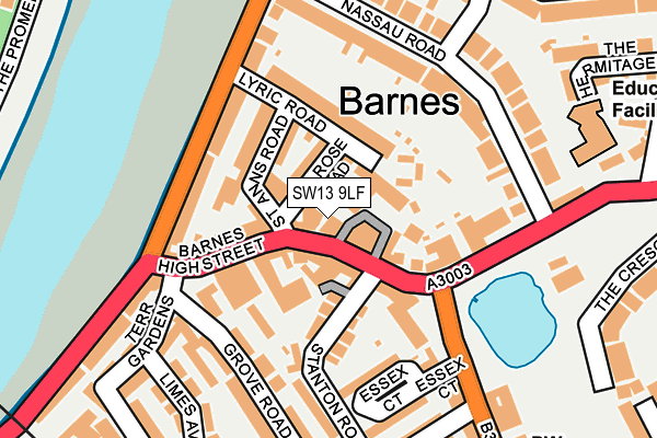 Map of BARNES VILLAGE BARBER GENT GROOMING ROOM LIMITED at local scale