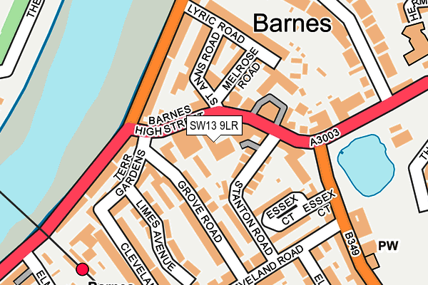 SW13 9LR map - OS OpenMap – Local (Ordnance Survey)