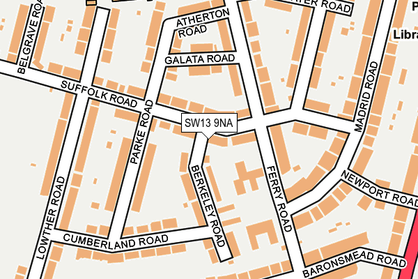 SW13 9NA map - OS OpenMap – Local (Ordnance Survey)