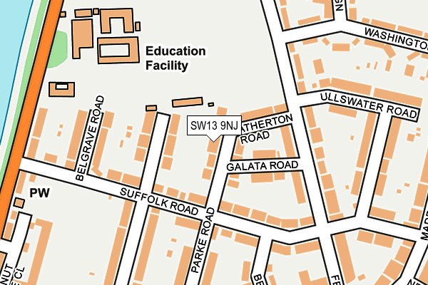 SW13 9NJ map - OS OpenMap – Local (Ordnance Survey)