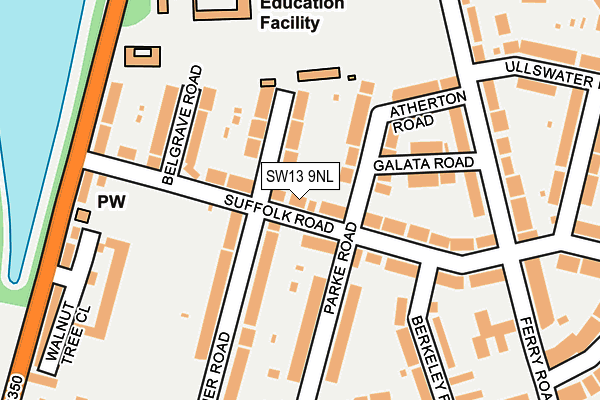 SW13 9NL map - OS OpenMap – Local (Ordnance Survey)