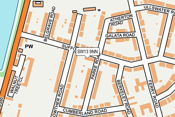 SW13 9NN map - OS OpenMap – Local (Ordnance Survey)