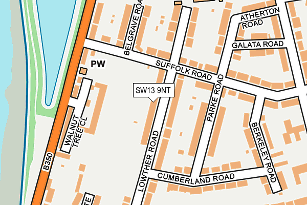SW13 9NT map - OS OpenMap – Local (Ordnance Survey)