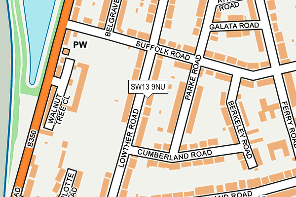 SW13 9NU map - OS OpenMap – Local (Ordnance Survey)