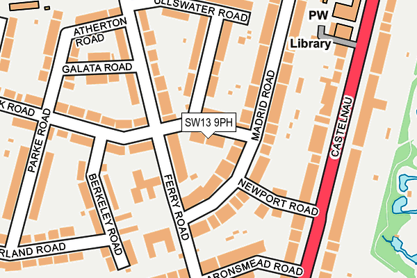 SW13 9PH map - OS OpenMap – Local (Ordnance Survey)