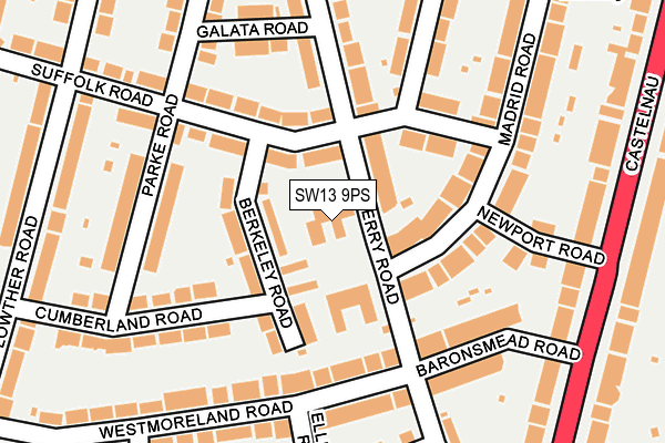 SW13 9PS map - OS OpenMap – Local (Ordnance Survey)