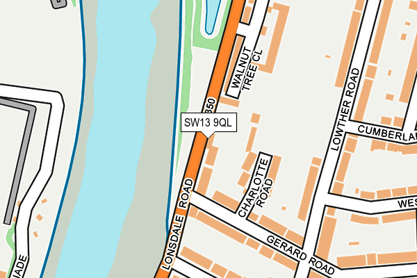 SW13 9QL map - OS OpenMap – Local (Ordnance Survey)