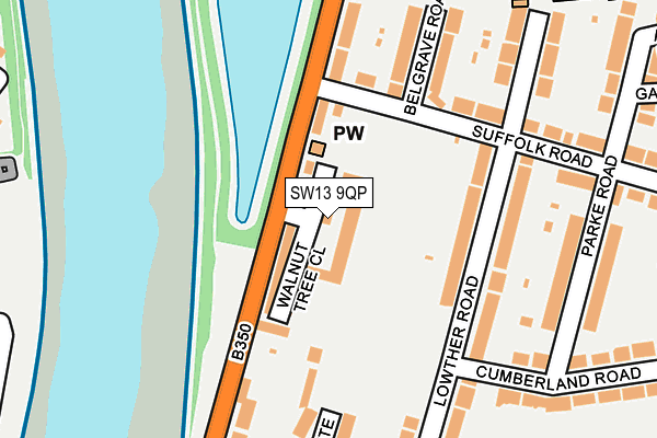 SW13 9QP map - OS OpenMap – Local (Ordnance Survey)
