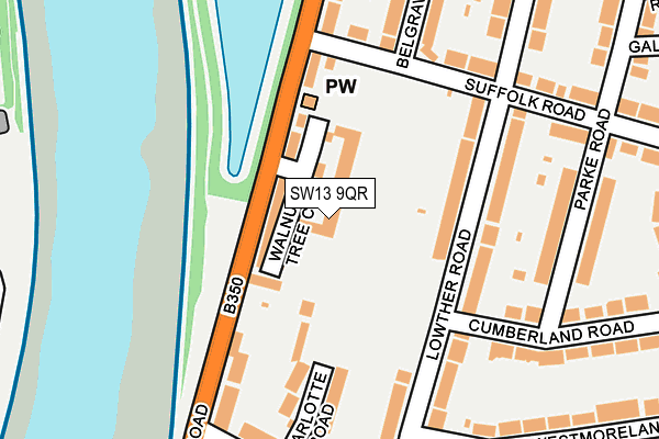 SW13 9QR map - OS OpenMap – Local (Ordnance Survey)