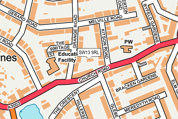 SW13 9RL map - OS OpenMap – Local (Ordnance Survey)